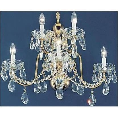 Classic Lighting 54005 C Brass with Crystal Wall Sconce in 24k Gold Plated with Crystalique